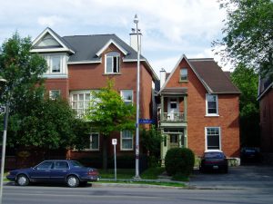 Older brick houses on Laurier Avenue East in Sandy Hill