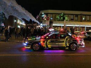 The ByWard Market at night with lights and crowds