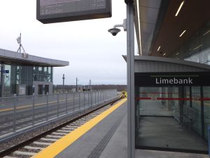 The platform at Limebank O-Train station